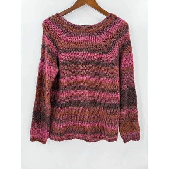 Lolas Sweater Women M Red Stripe Wool Blend Bohemian Boho Bohemian Style Hippie - Picture 4 of 12